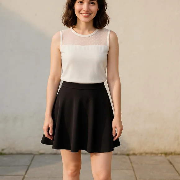 Black A-Line Skater Skirt – Seductions by Sirens (Size S) - Picture 1 of 4